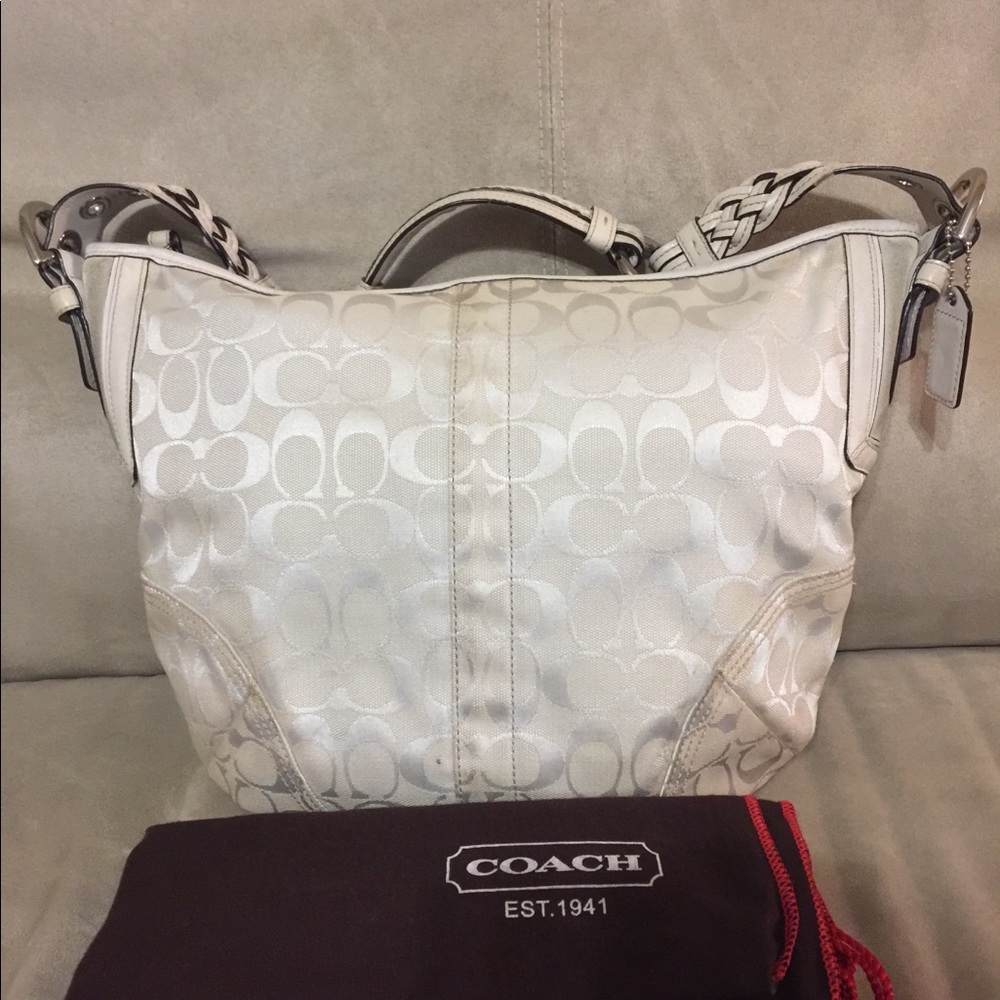 Coach Signature Jacquard Sateen Hobo Bag